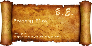 Brezsny Elza névjegykártya